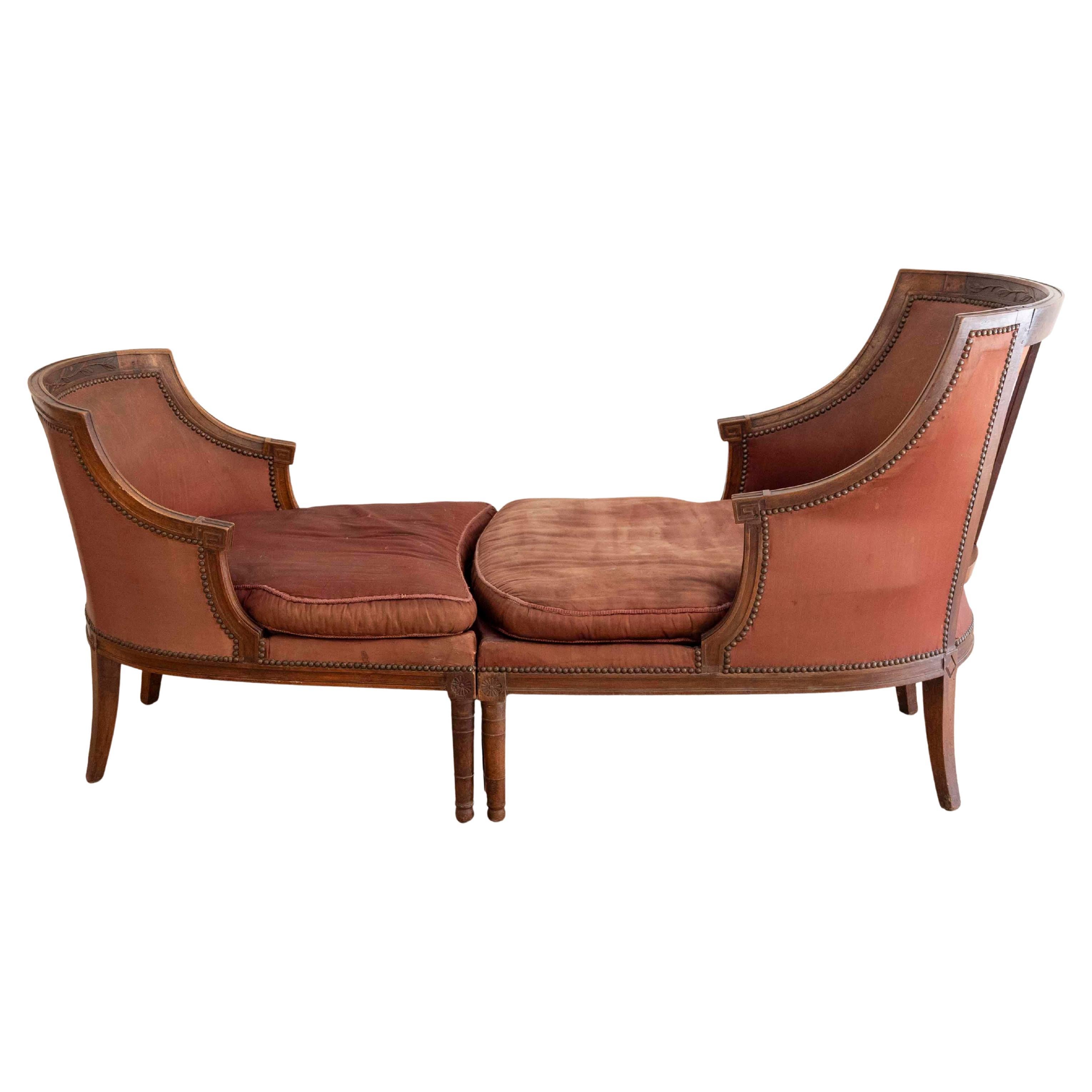 18th-Century Provençal Louis XVI Duchesse Brisée in Walnut For Sale