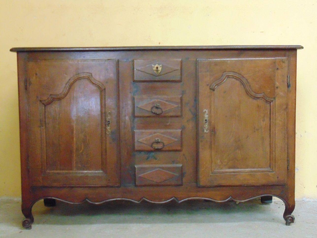 Original circa 1790 this beautiful and rare small oak French Provençal dresser/ sideboard is all original and a beautiful color the bottom drawer is a false one access can only be made by taking out the lockable drawer above - an early safe, apart