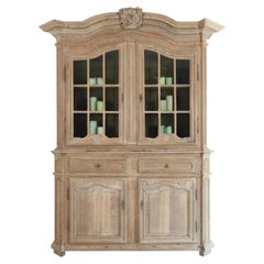 18th Century Provincial Buffet à Deux Corps Cabinet in Bleached Oak