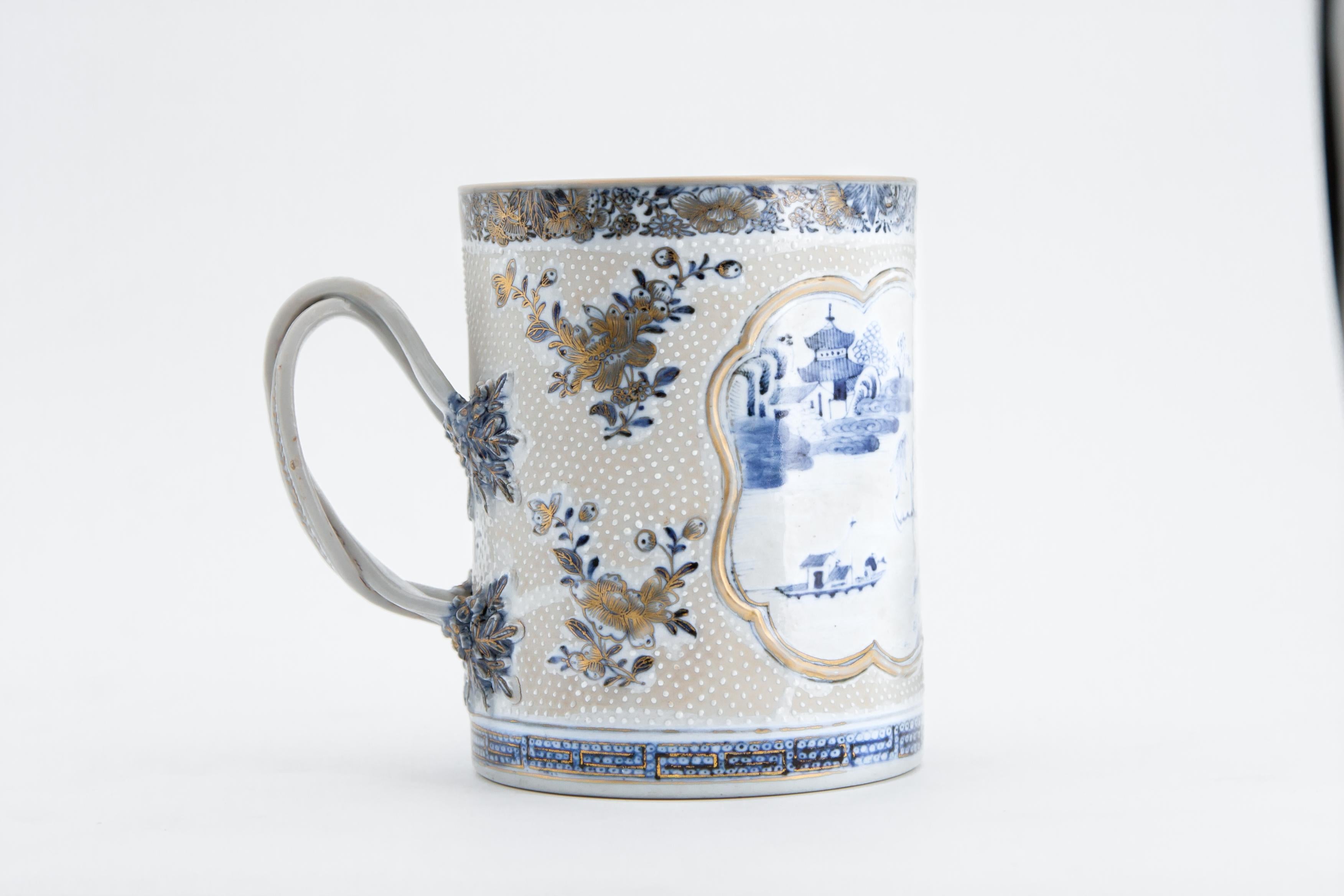 18th Century Qianlong Chinese Export Porcelain Blue & White Mug 1