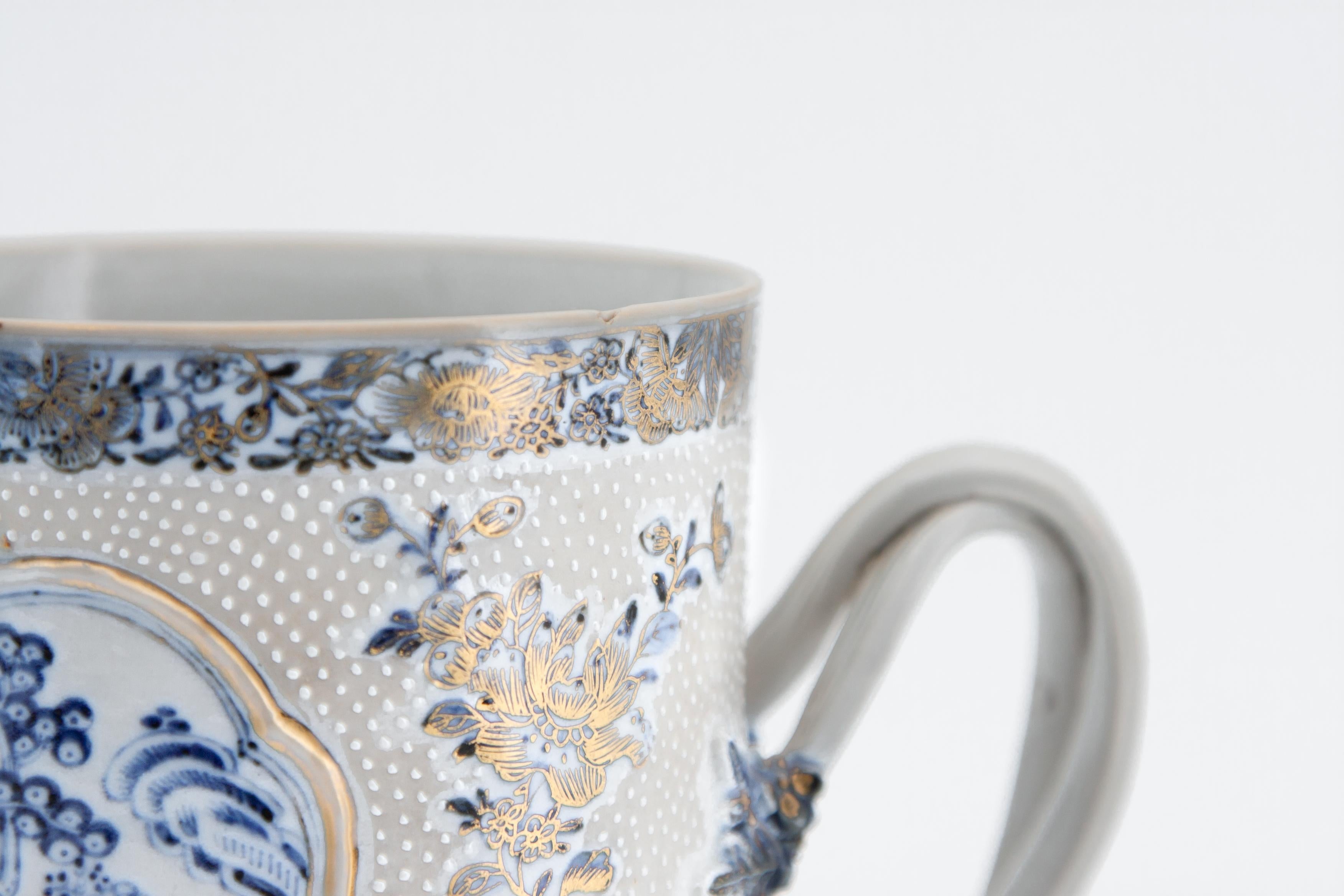 18th Century Qianlong Chinese Export Porcelain Blue & White Mug 3