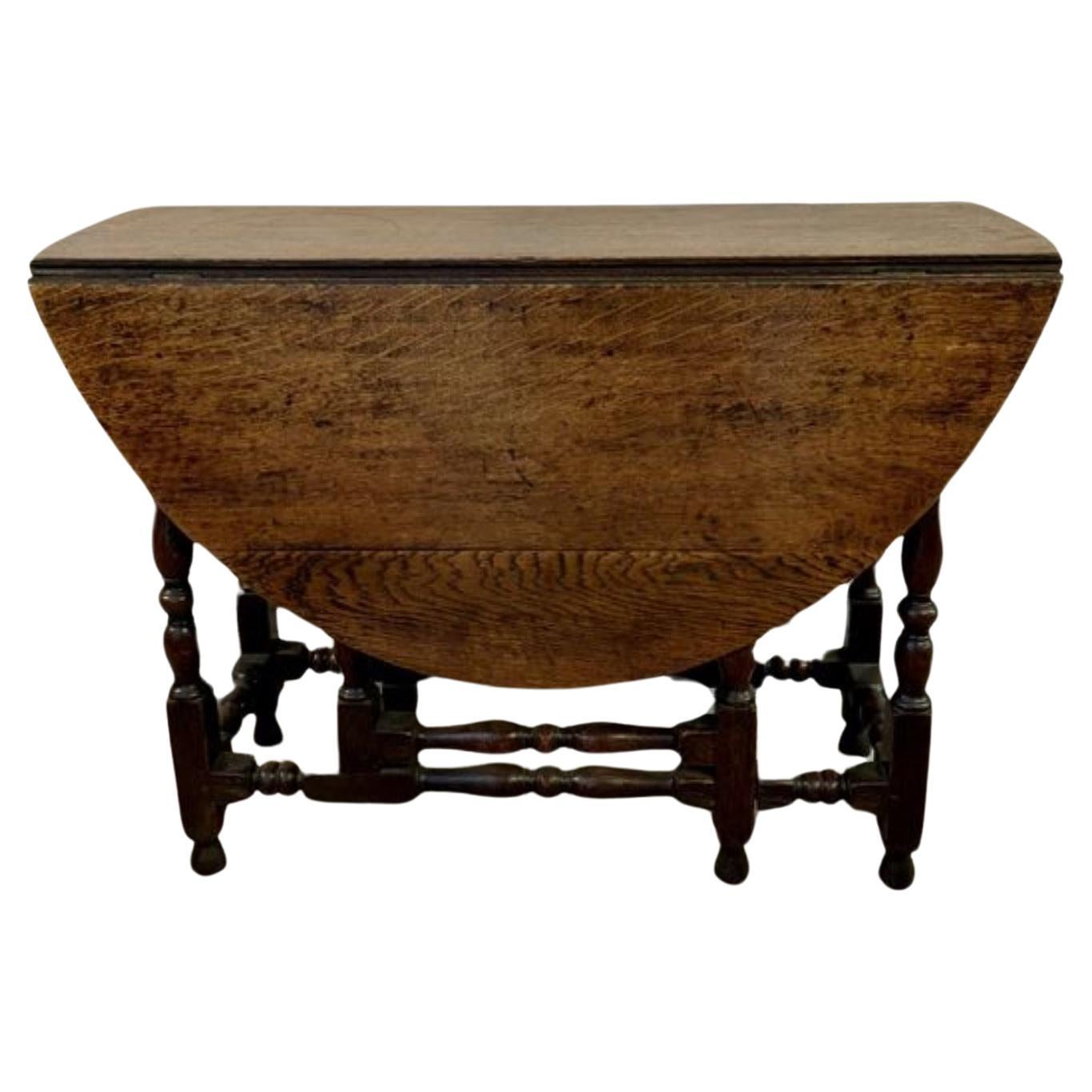 18th century quality antique oak drop leaf dining table 