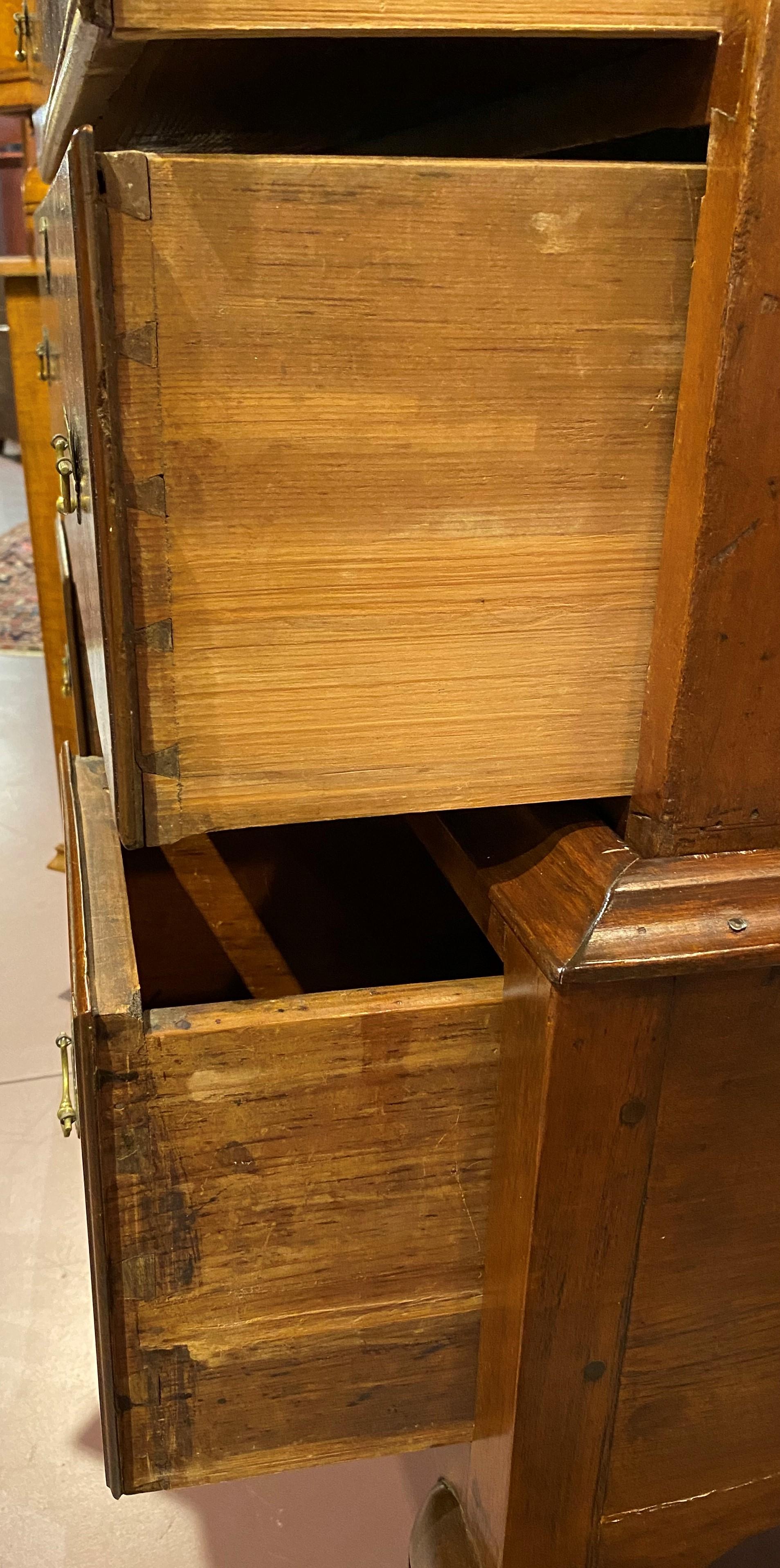 18th Century Queen Anne Highboy with Engraved Brasses For Sale 4