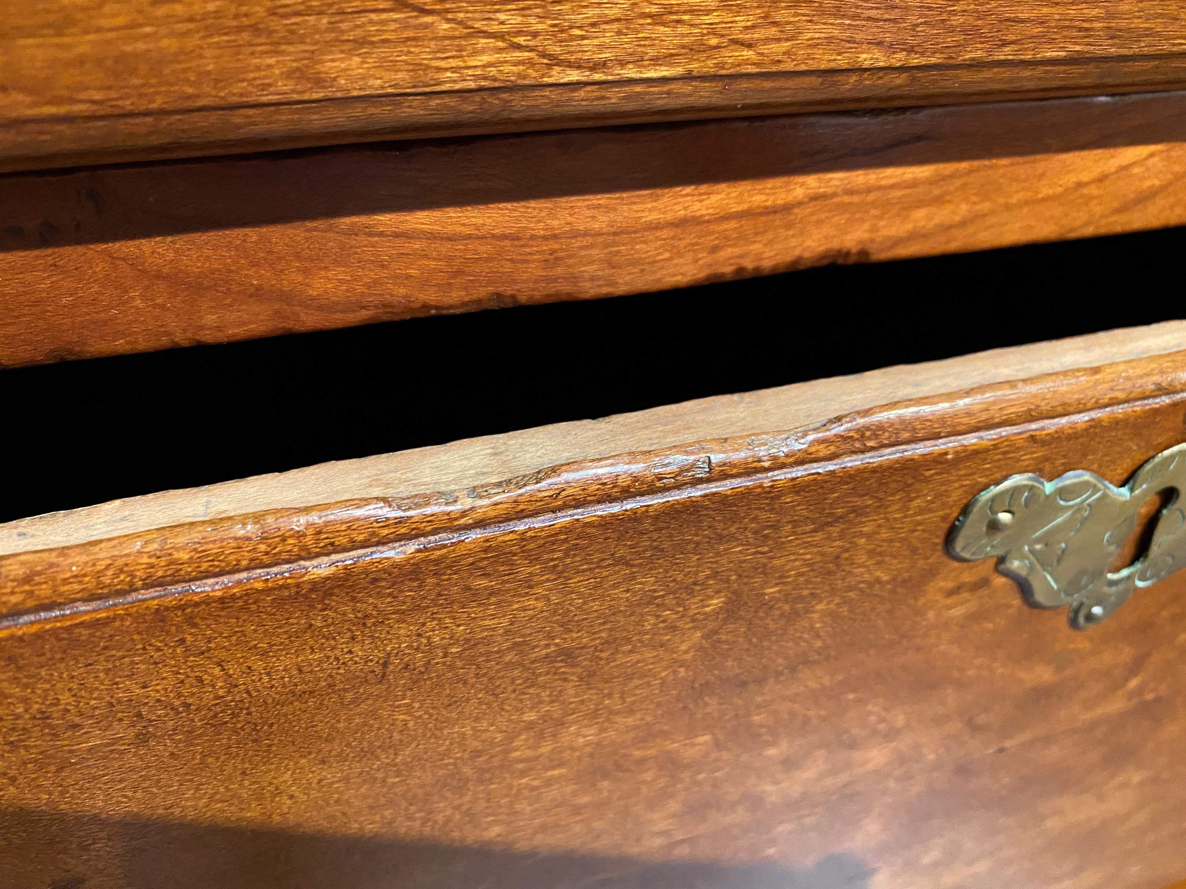 18th Century Queen Anne Highboy with Engraved Brasses For Sale 9