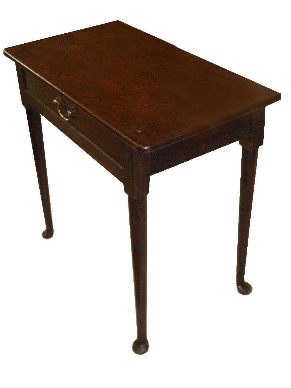 English 18th Century Queen Anne One Drawer Table For Sale