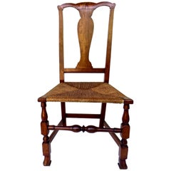 18th Century Queen Anne Rush Seated Chair, New England