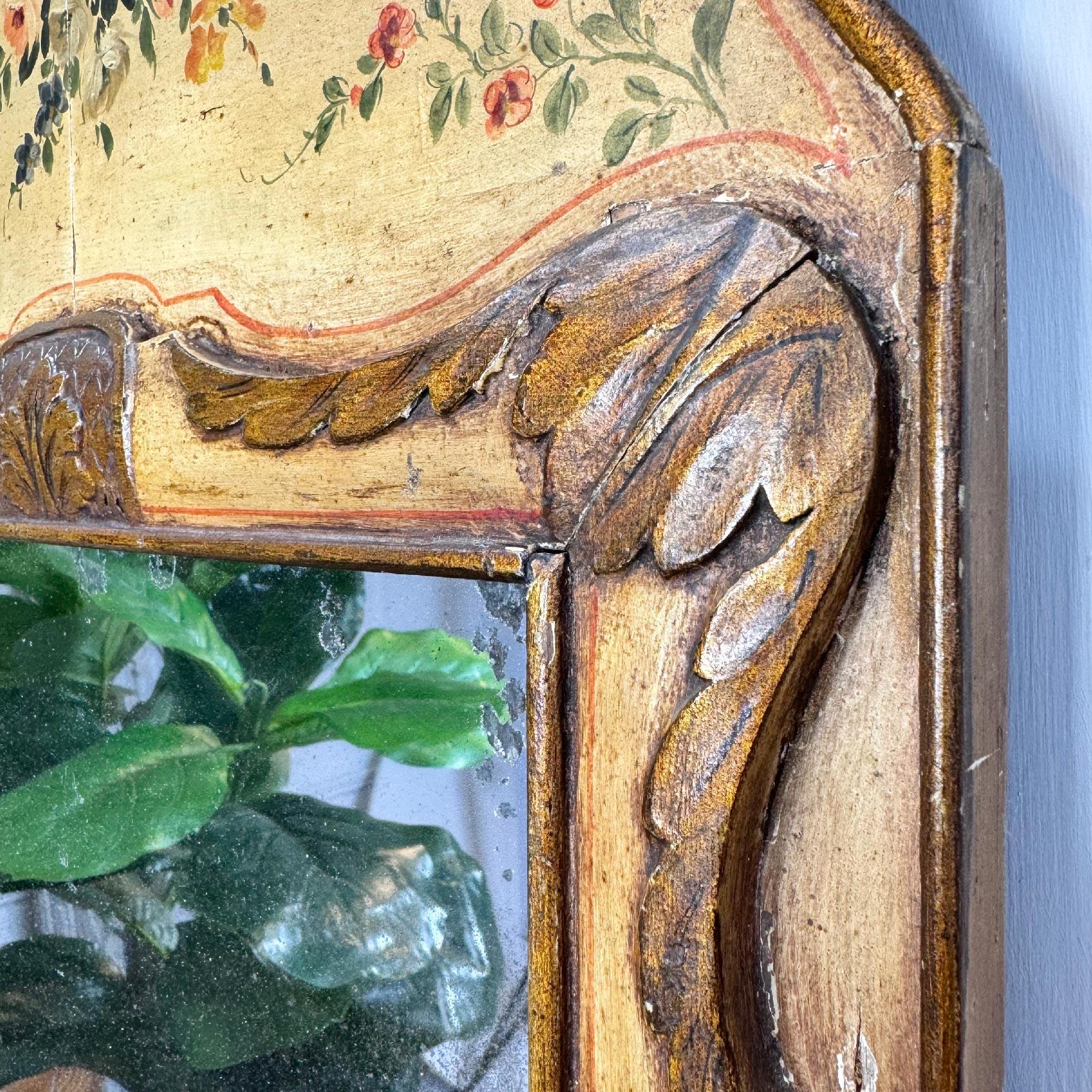 18th Century Queen Anne Style Floral Mirror For Sale 1