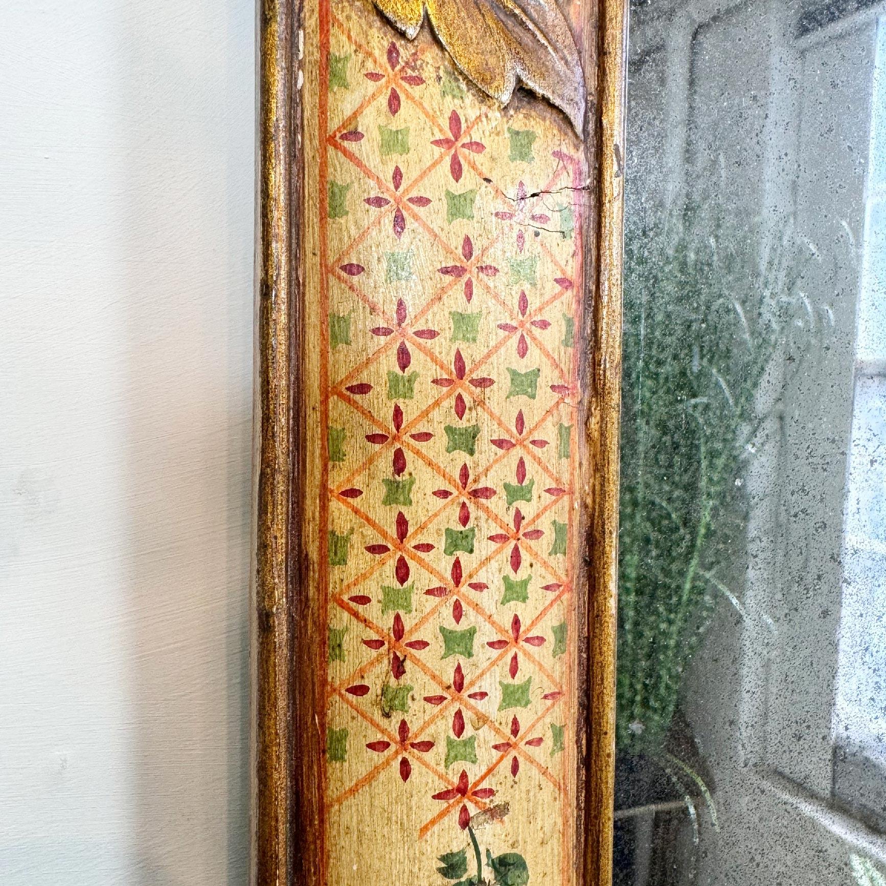 18th Century Queen Anne Style Floral Mirror For Sale 2