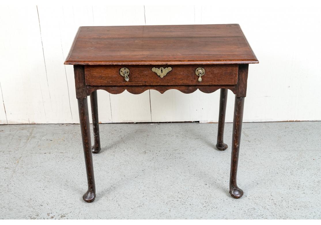18th Century Queen Anne Style  Single Drawer Lowboy In Fair Condition For Sale In Bridgeport, CT