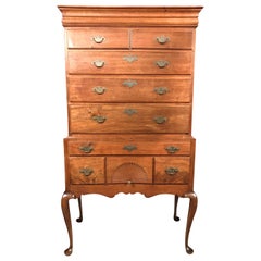 18th Century Queen Anne Two Part Walnut Highboy