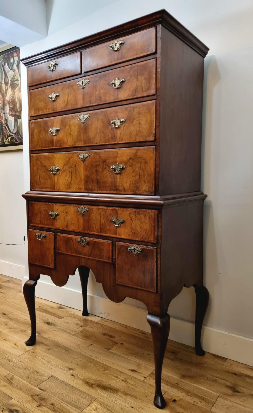 18th Century Queen Anne Walnut Chest On Stand 4
