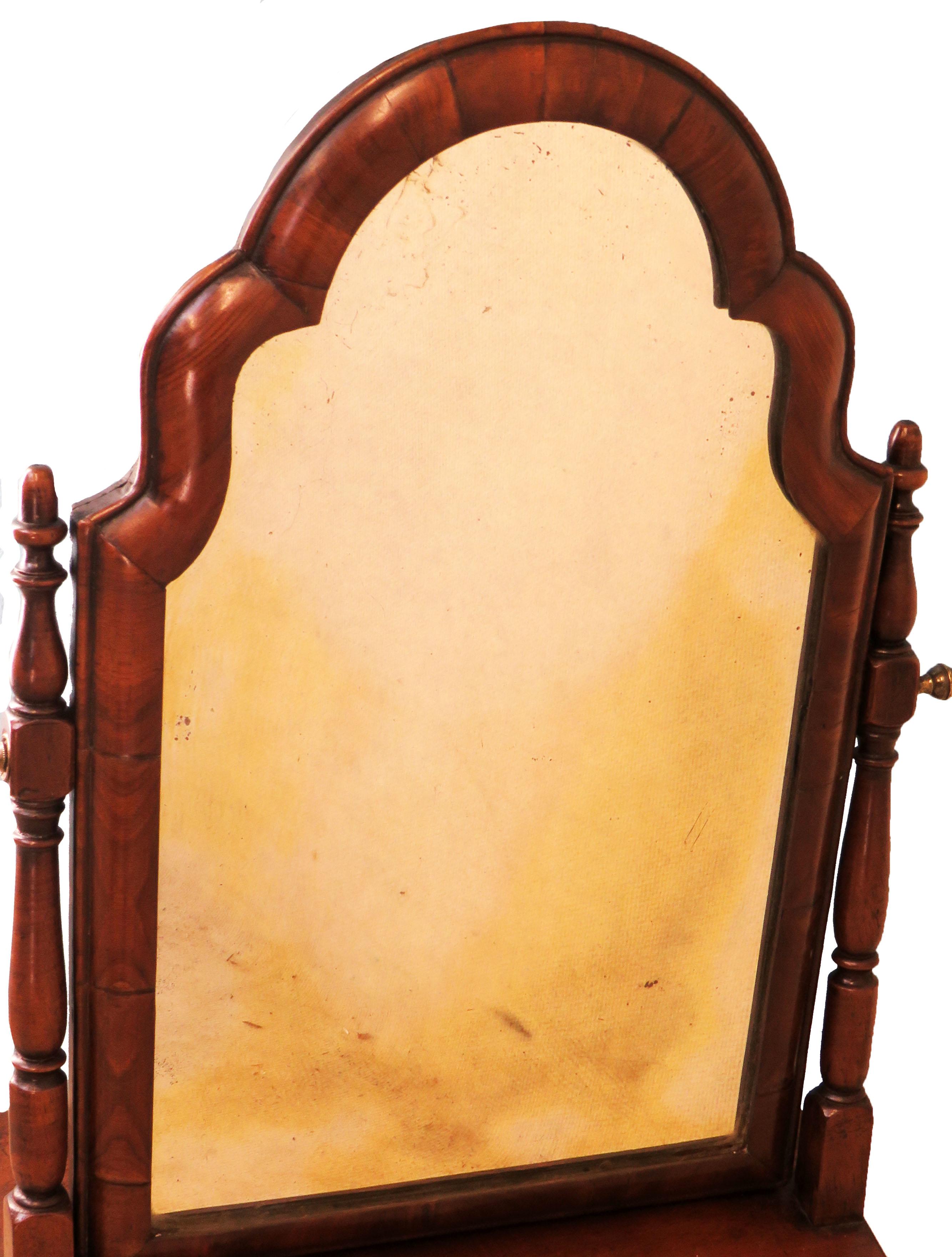 18th Century Queen Anne Walnut Dressing Table Mirror 2