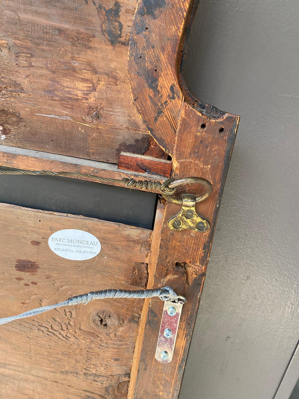 18th Century Queen Anne Walnut Etched Mirror 13