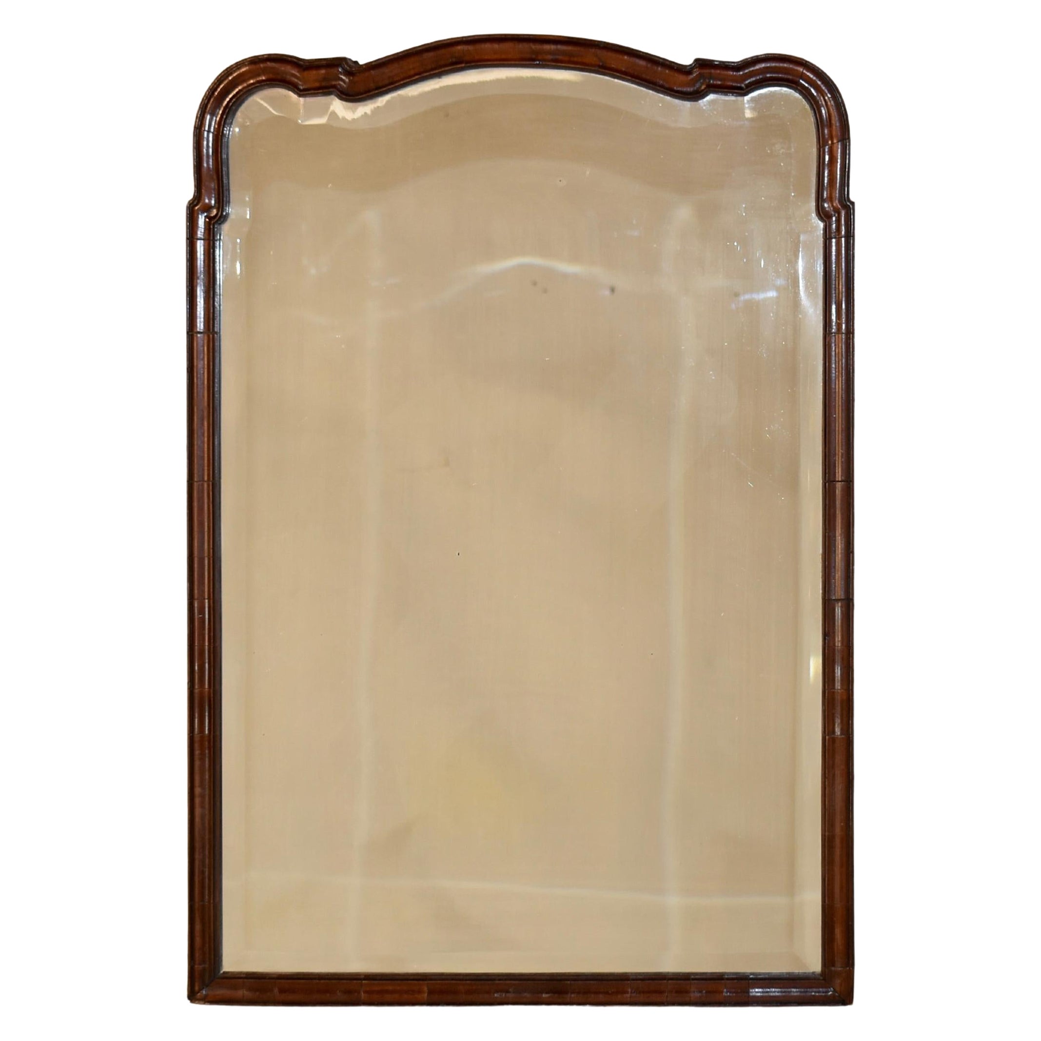 18th Century Queen Anne Walnut Mirror with Stand For Sale