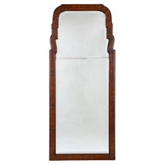 18th Century Queen Anne Walnut Wall Mirror With Beveled Glass