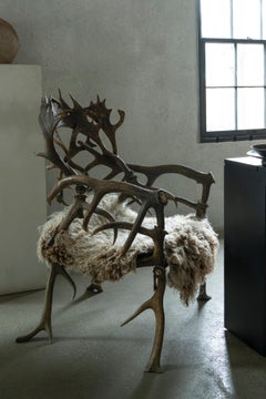 18th Century Rare Bavarian Stag Horn Trophy Antler Chair