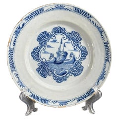 18th Century, Rare Dutch Delft Charger - 9.1in