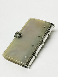 18th Century Rare Dutch Mother of Pearl Pin Booklet with a Silver Back and Lock