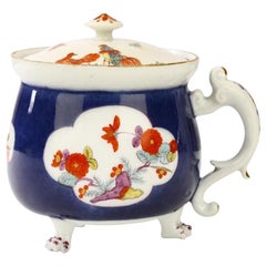 18th Century Rare Meissen Underglaze-Blue-Ground Cream Pot and Cover
