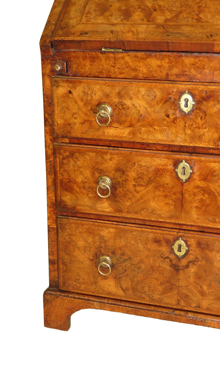 18th Century Rare Small Georgian Walnut Bureau Bookcase In Good Condition For Sale In Bedfordshire, GB