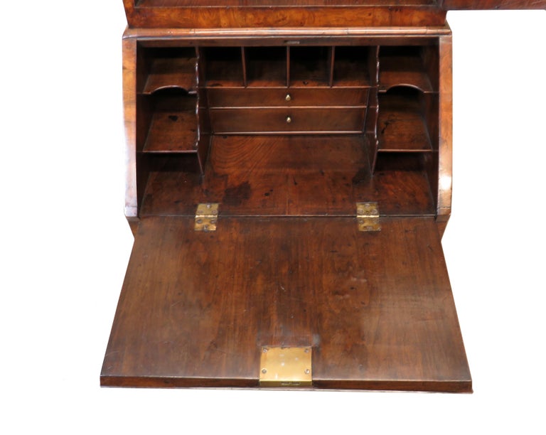 18th Century Rare Small Georgian Walnut Bureau Bookcase For Sale 3