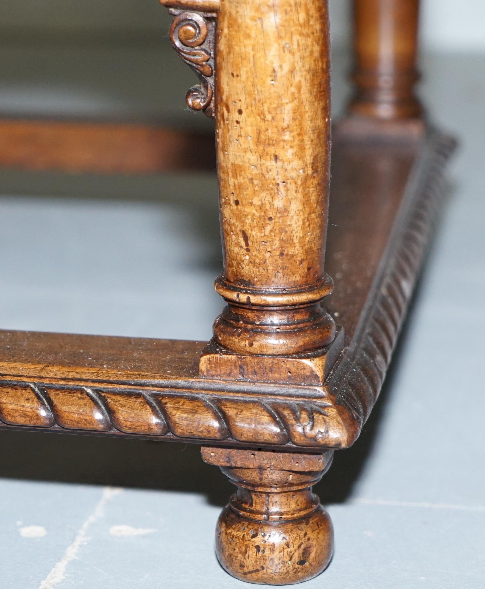 English 18th Century Rare Steeple Back Column Legs Gothic Style Antique Pugin Armchair