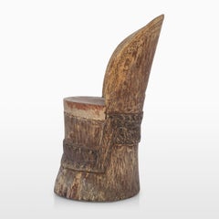 18th Century Rare Bleached Swedish Folk Art Chair / Stool