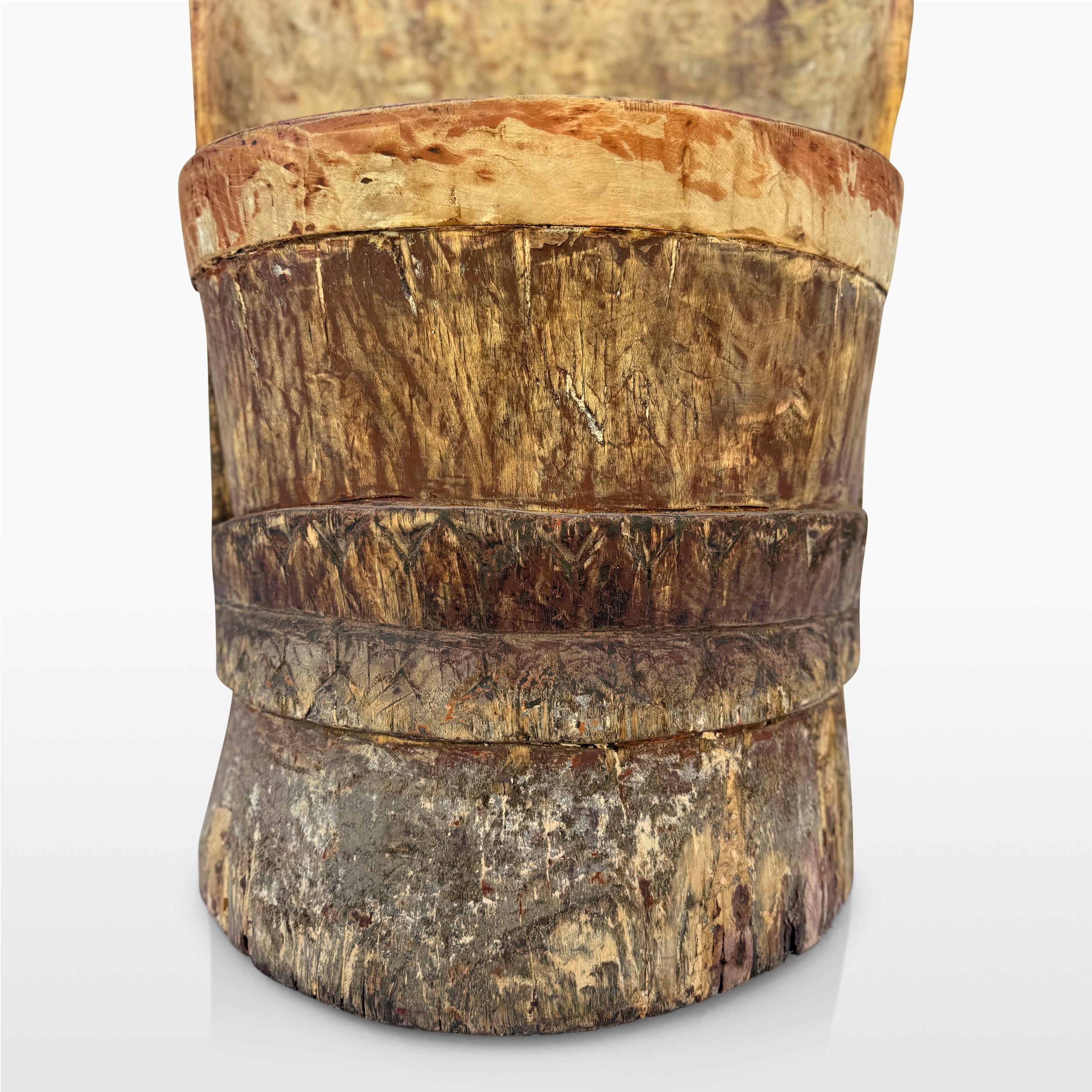 Tabouret d'art populaire suédois rare du 18ème siècle en vente 1