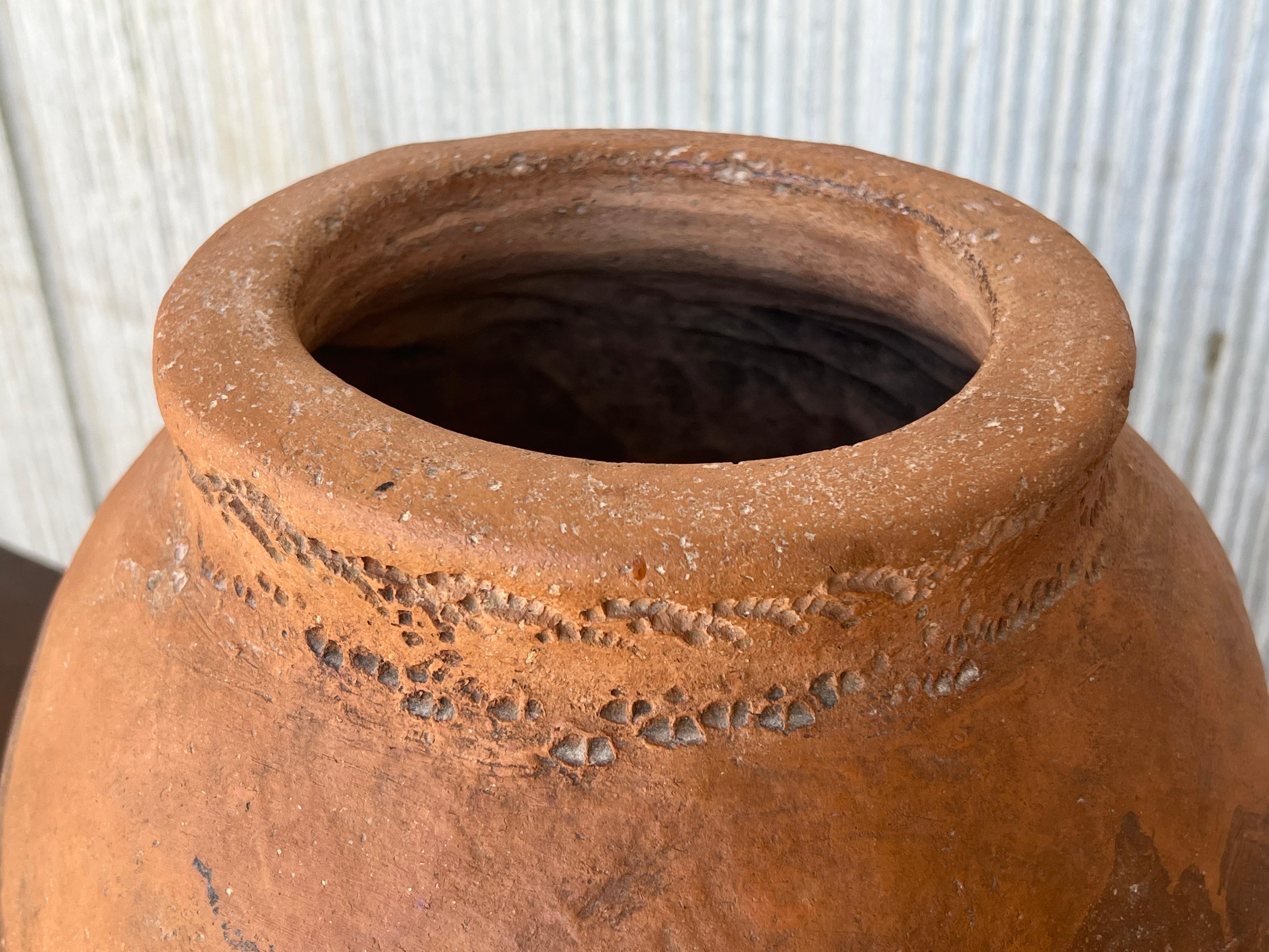Hand-Carved 18th Century Rare Terracotta Hand Carved French Biot Pot For Sale