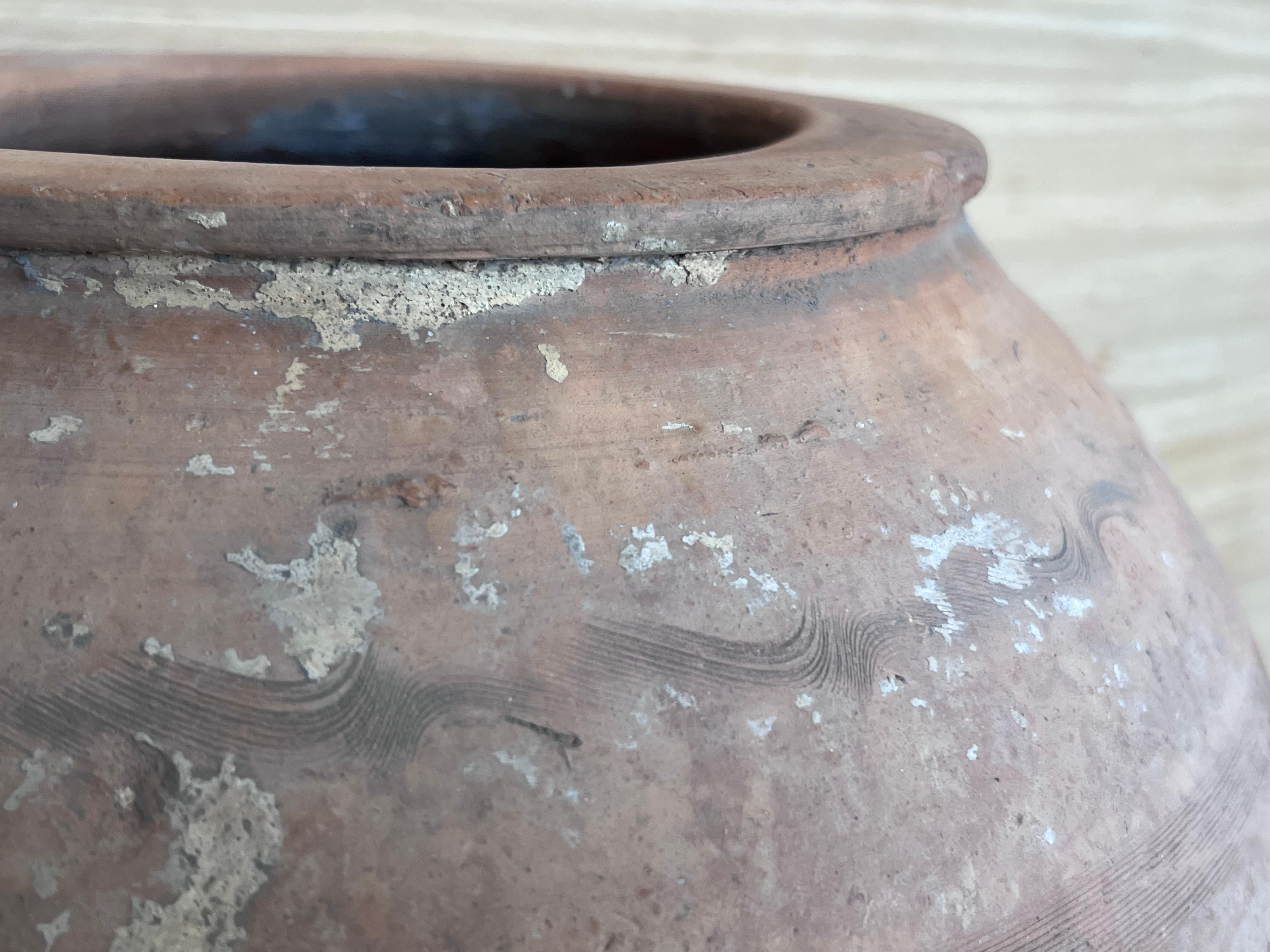 18th Century Rare Terracotta Hand Carved French Biot Pot In Good Condition In Miami, FL