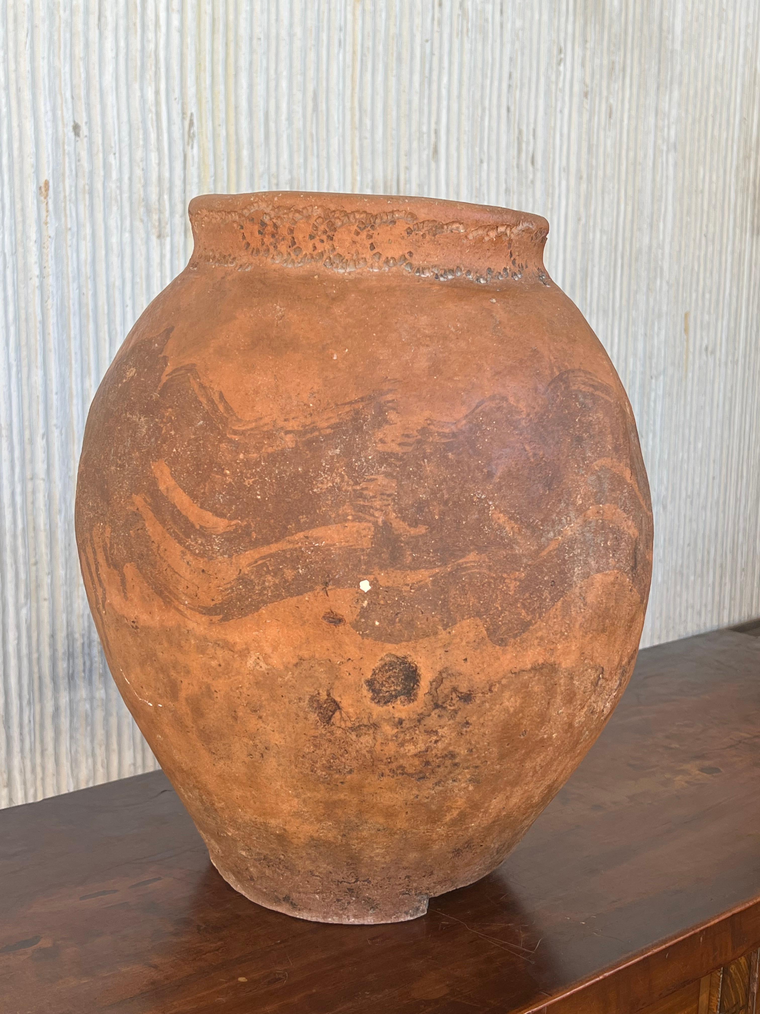 Late 18th Century 18th Century Rare Terracotta Hand Carved French Biot Pot For Sale