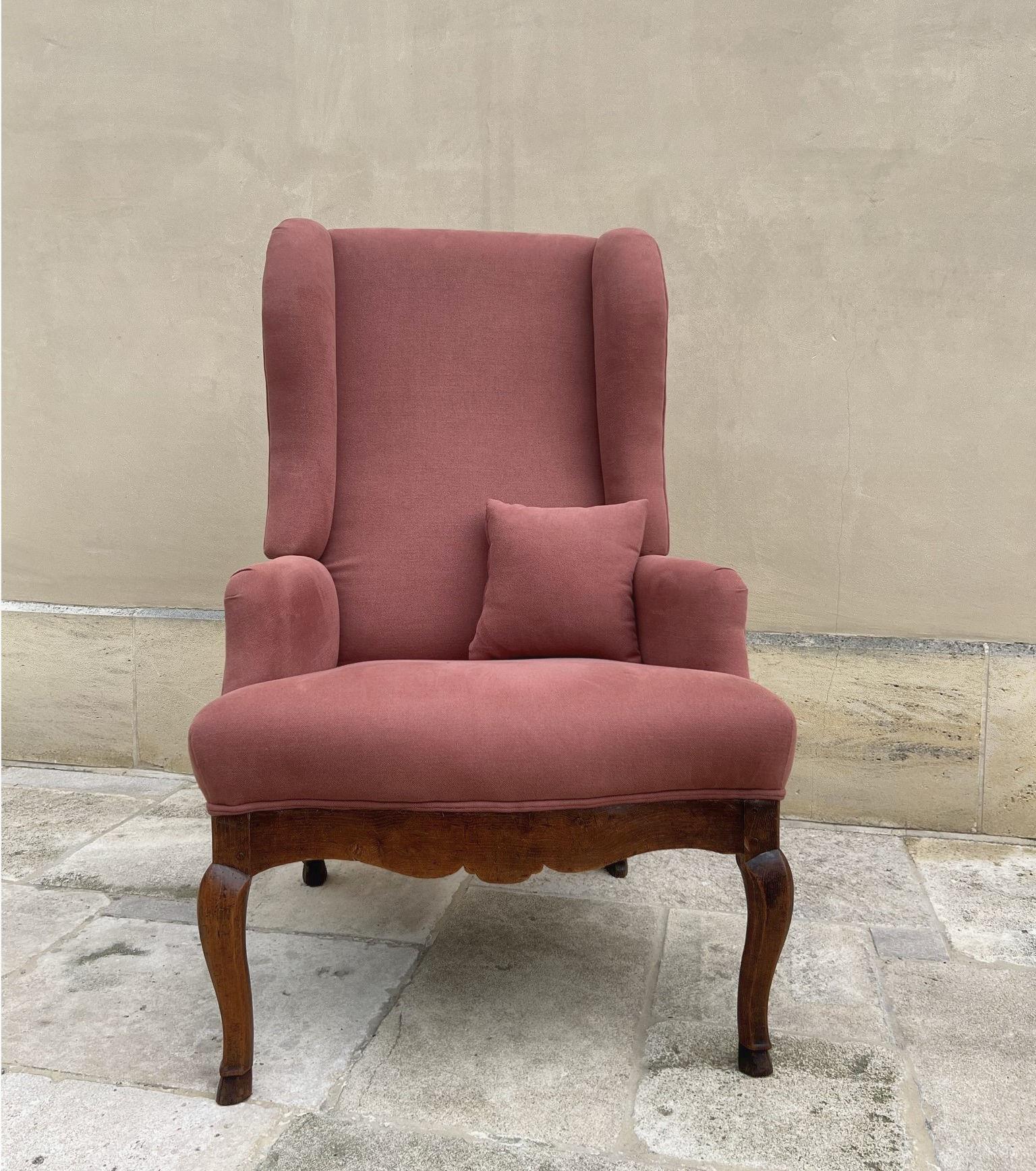 18th Century Reclining Wing Armchair  In Good Condition For Sale In Vosselaar, BE
