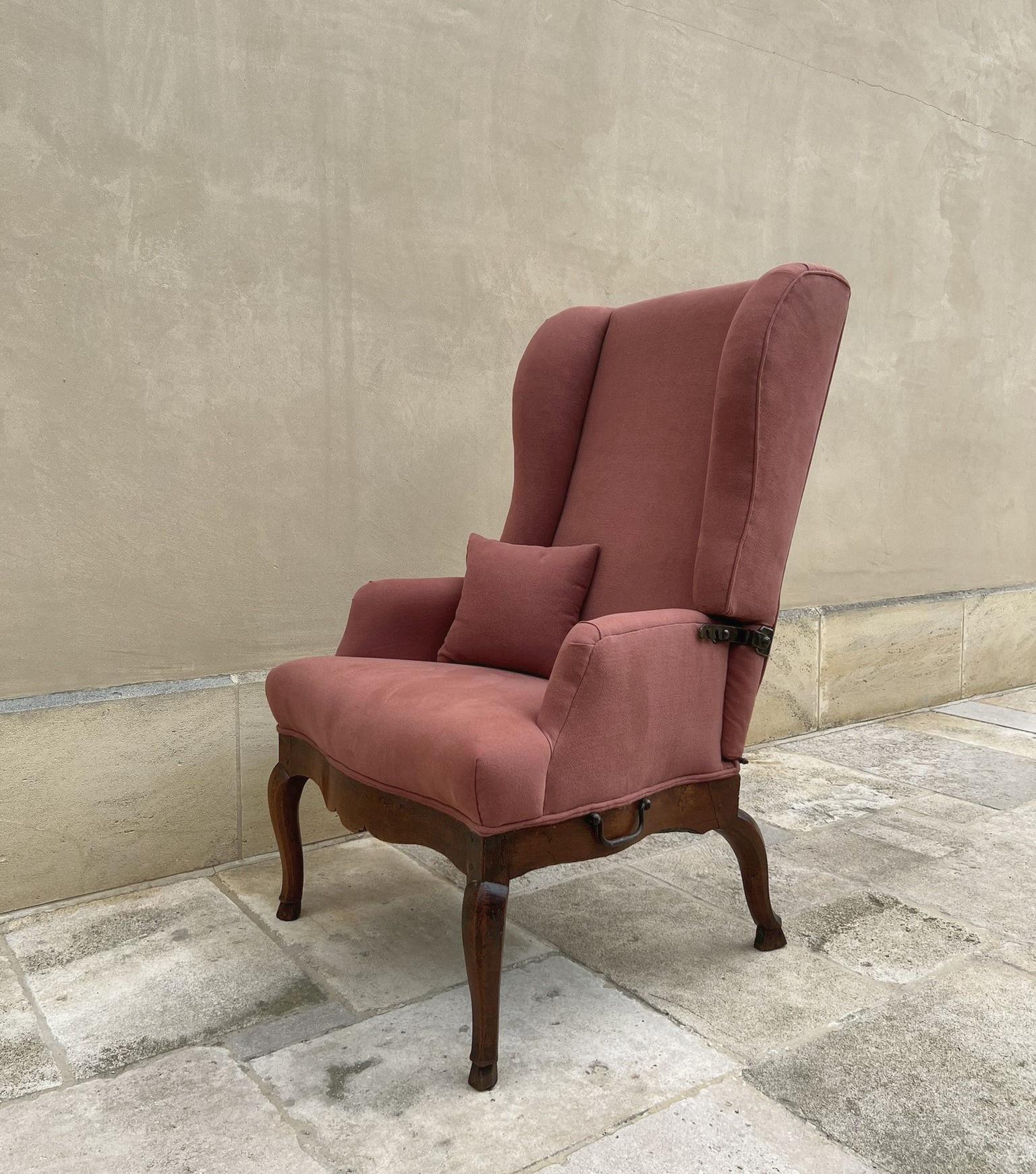 18th Century Reclining Wing Armchair 2
