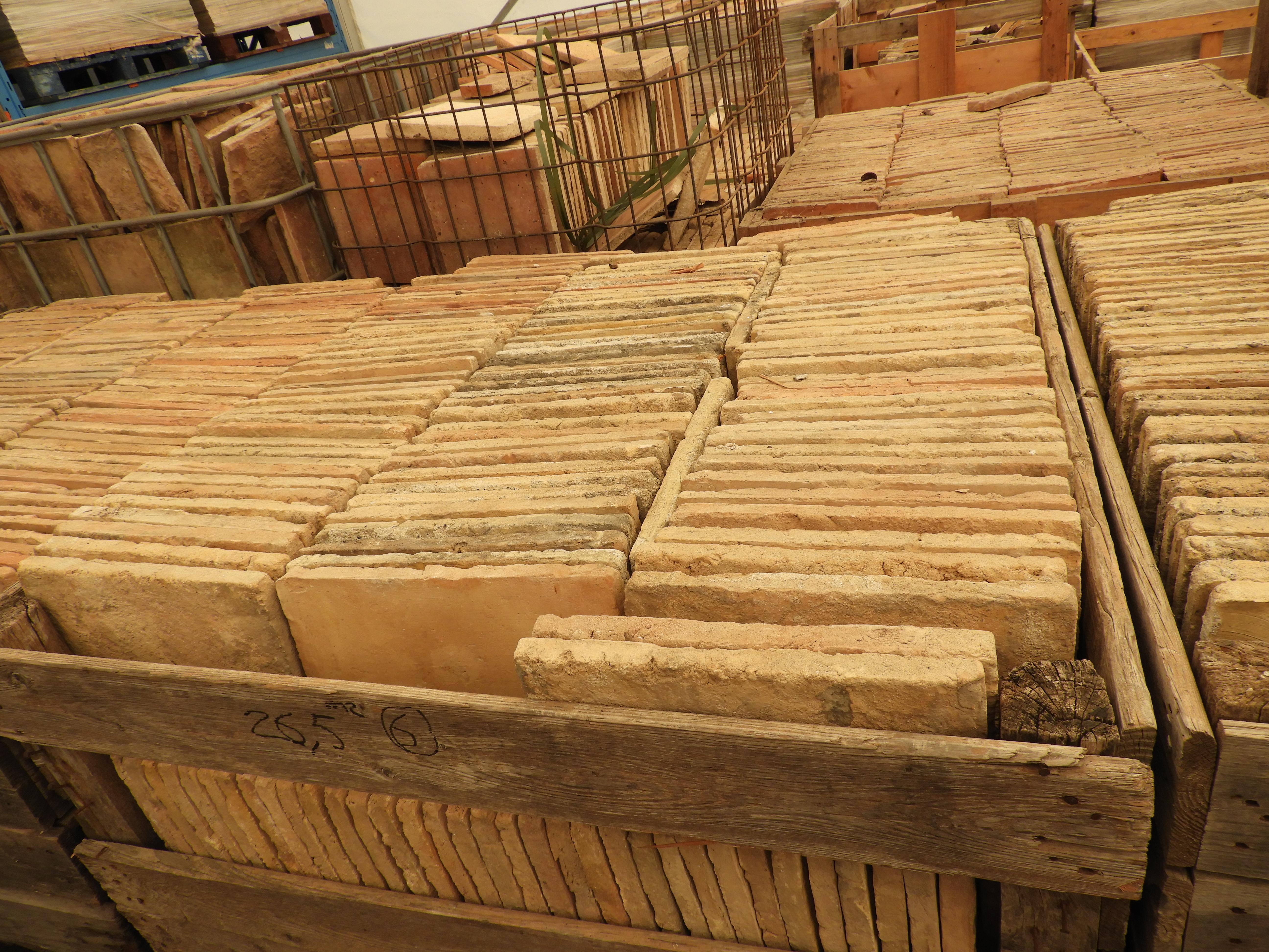 18th Century and Earlier 18th Century Rectangular Terra Cotta Tiles Color Mix For Sale