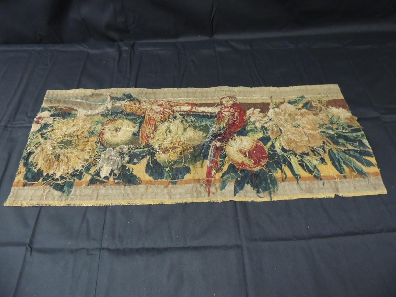 Hand-Crafted  18th Century Red and Blue Aubusson Tapestry Panel For Sale