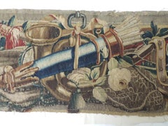 18th Century Red and Blue Aubusson Tapestry Panel