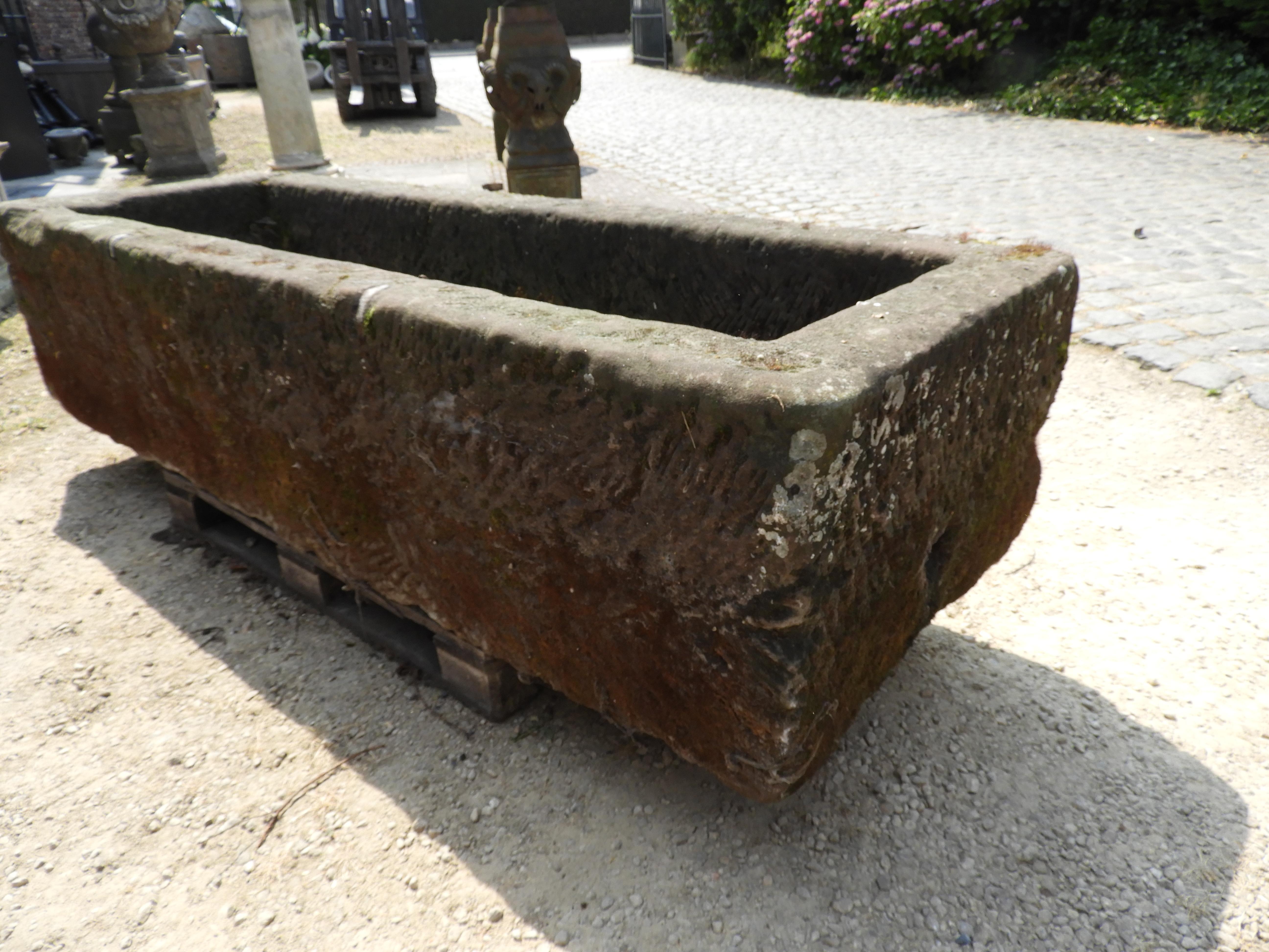 French 18th Century Red Sandstone Trough For Sale