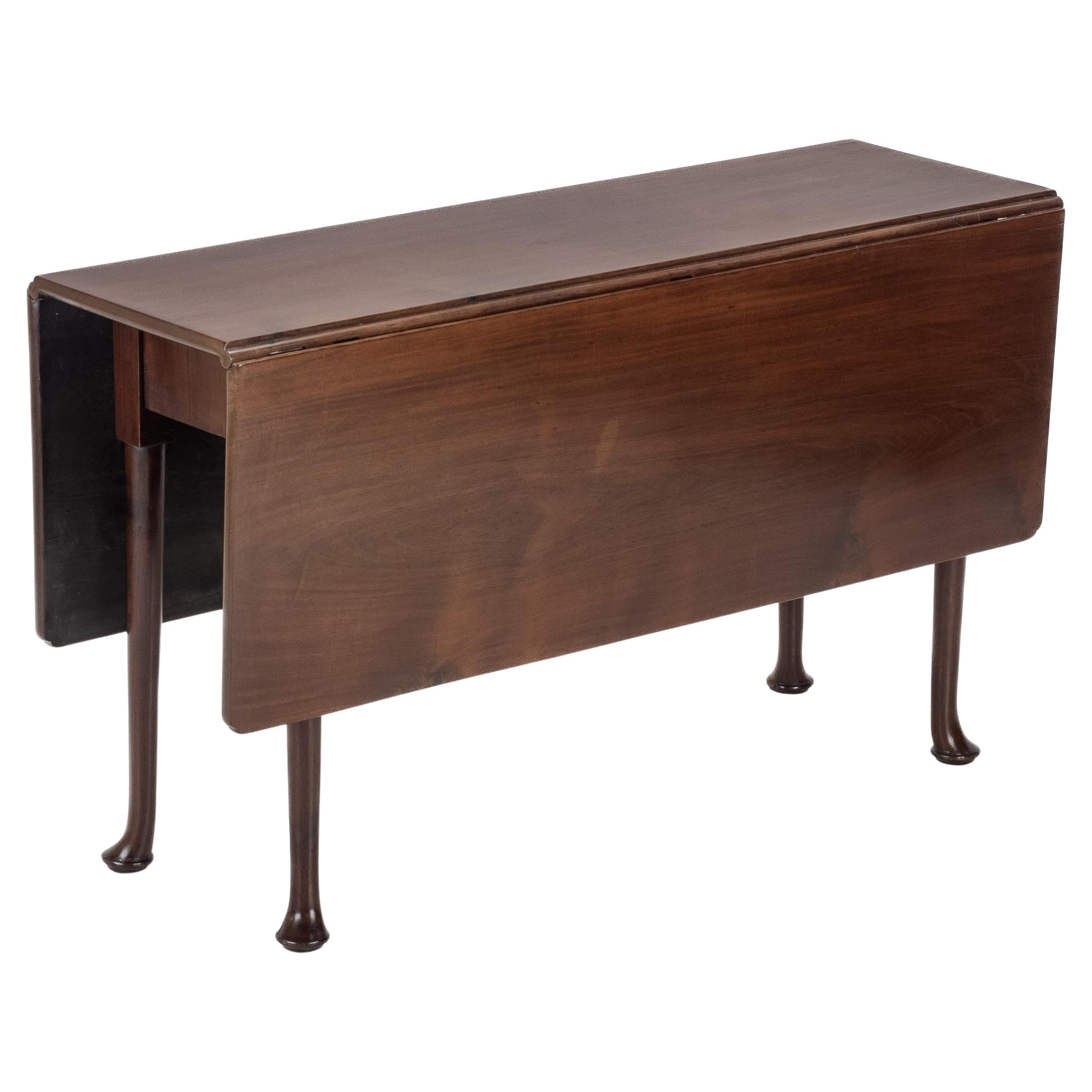 Early c18th Walnut Drop-Leaf Dining Table, Pad Feet, Queen Anne Georgian Period For Sale