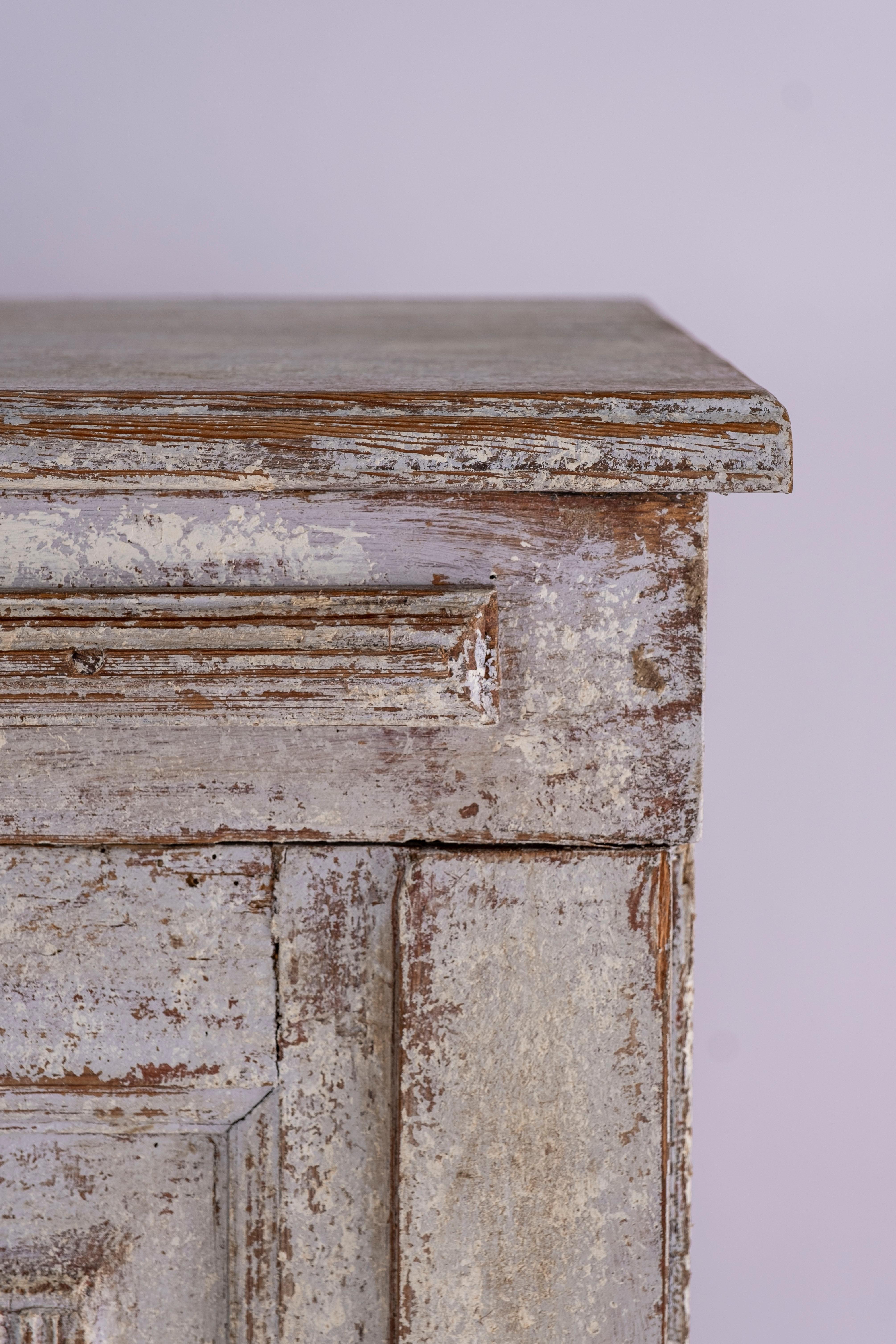 Wood 18th Century Reeded Door Gustavian Buffet