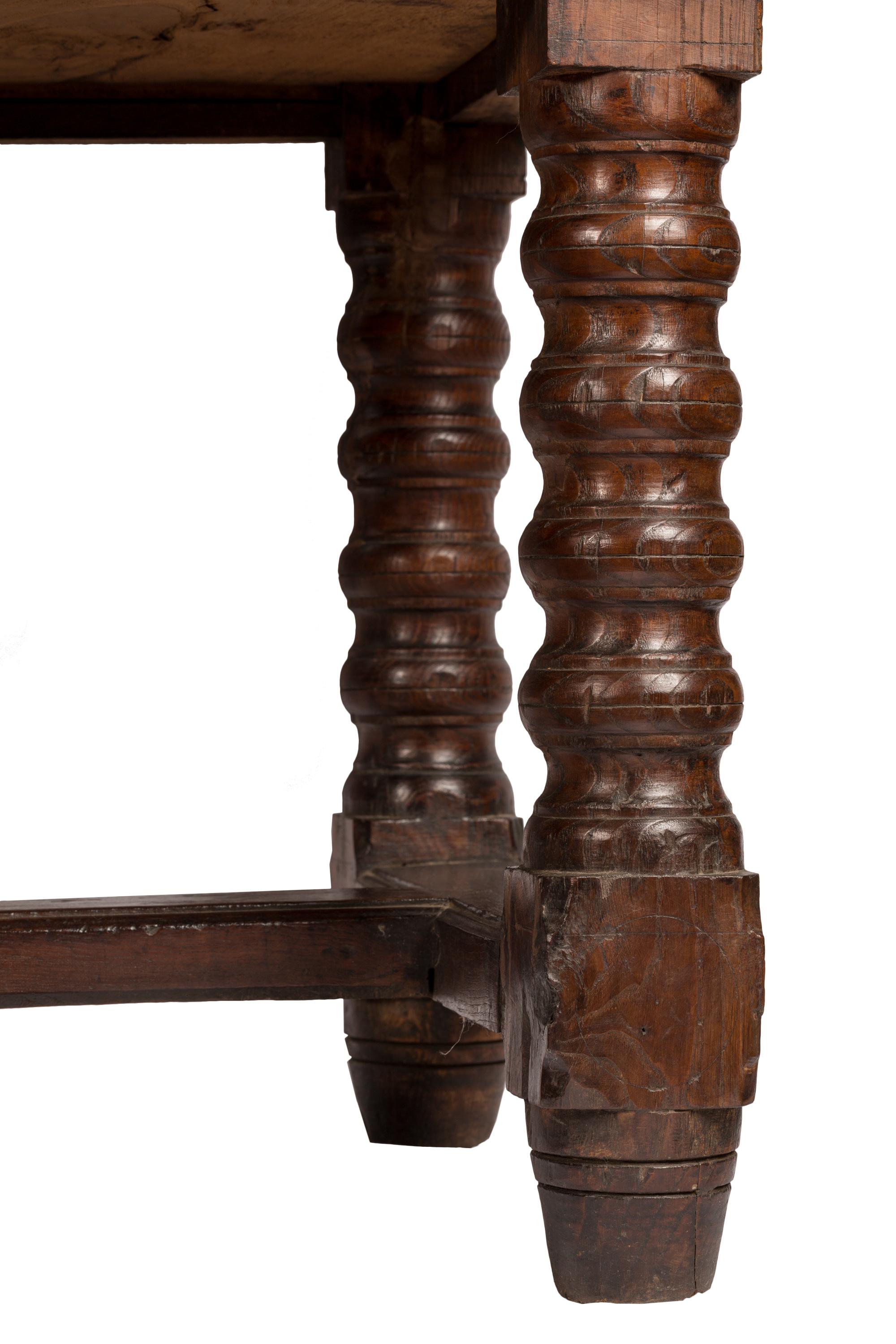 Medieval 18th Century Spanish Rustic Refectory Dining Table