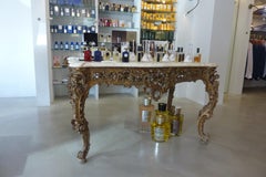 18th Century Régence Gilded Center Console Table with Marble Top