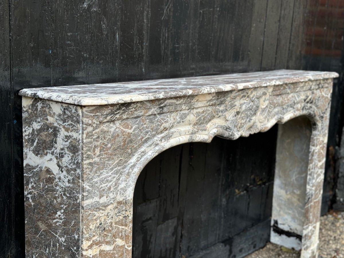 Louis XV 18th Century Regence Grey Marble Mantel From the Ardennes For Sale