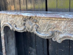 18th Century Regence Grey Marble Mantel From the Ardennes
