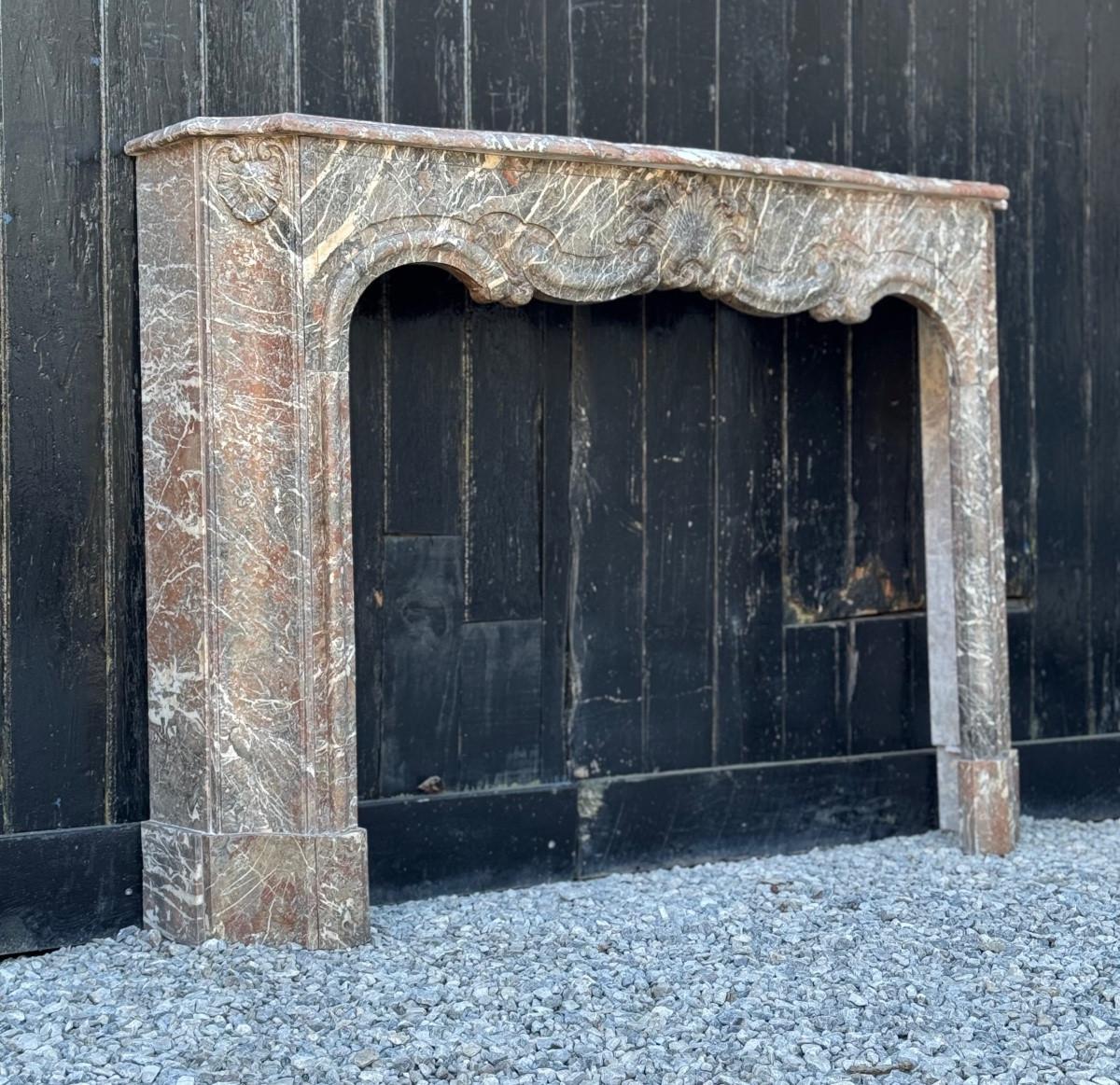 Regency 18th Century Regence Grey Marble Mantel From the Ardennes For Sale