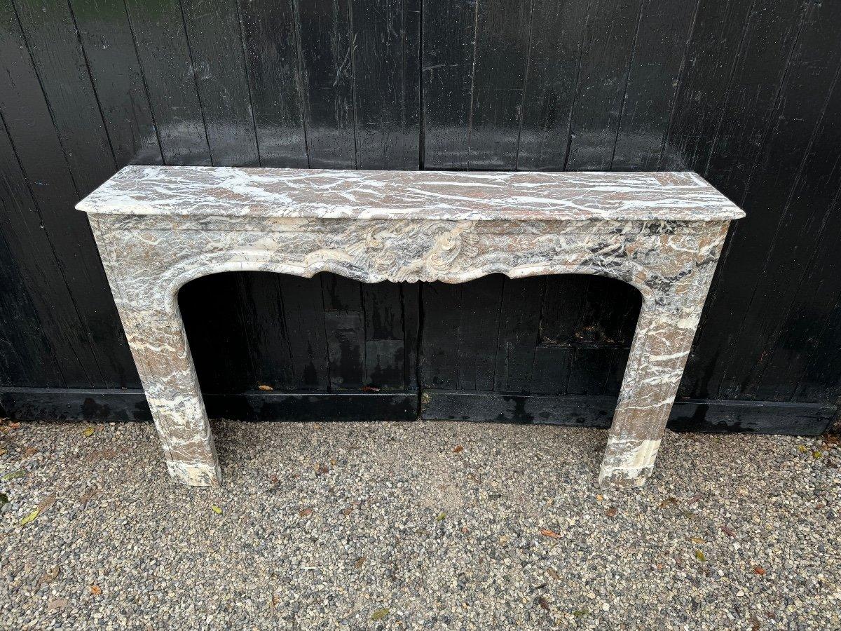 18th Century Regence Grey Marble Mantel From the Ardennes For Sale 2