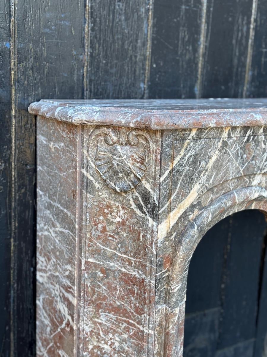 18th Century Regence Grey Marble Mantel From the Ardennes For Sale 1
