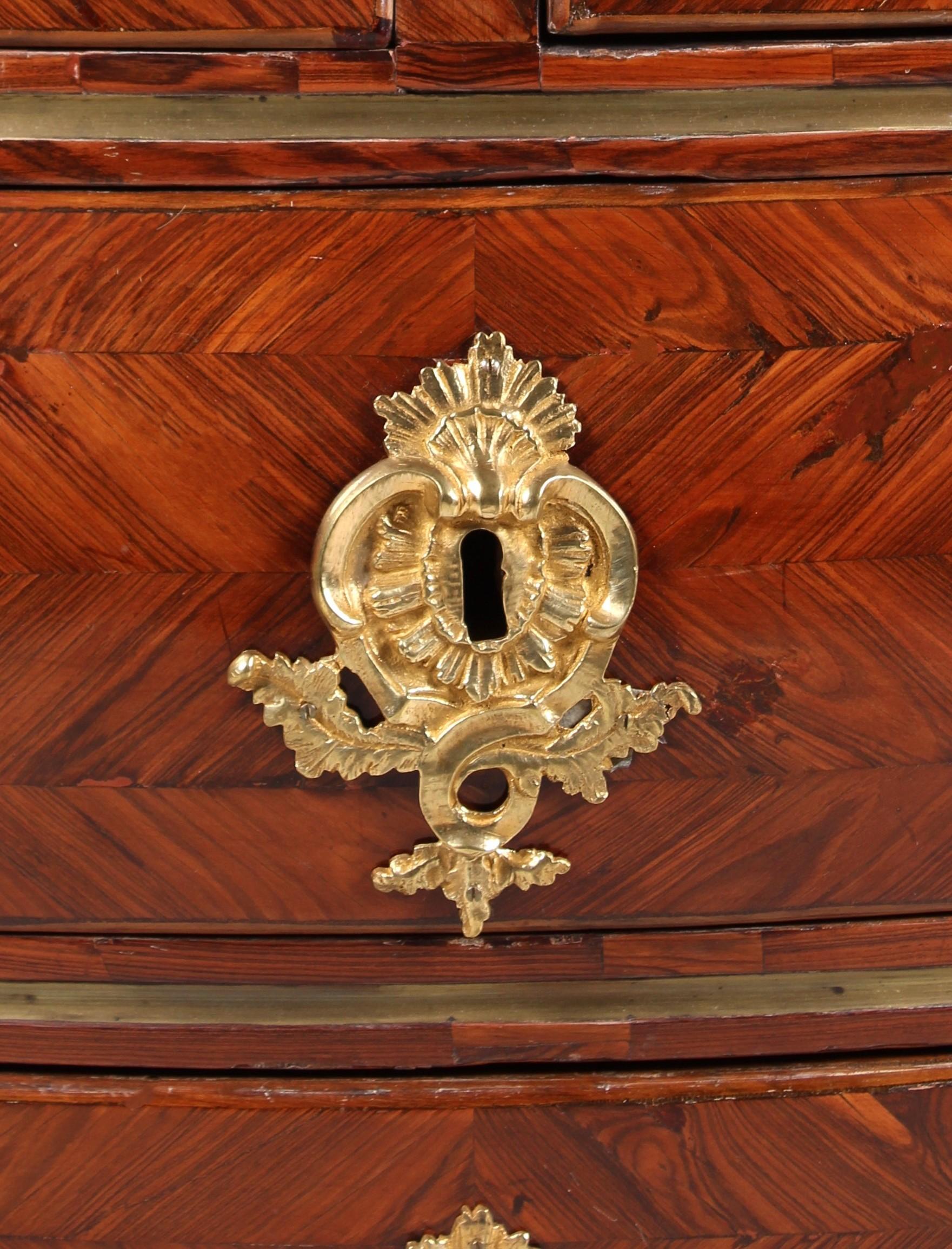Gilt 18th Century Regence - Louis XV Chest of Drawers, Rosewood, France, circa 1730 For Sale