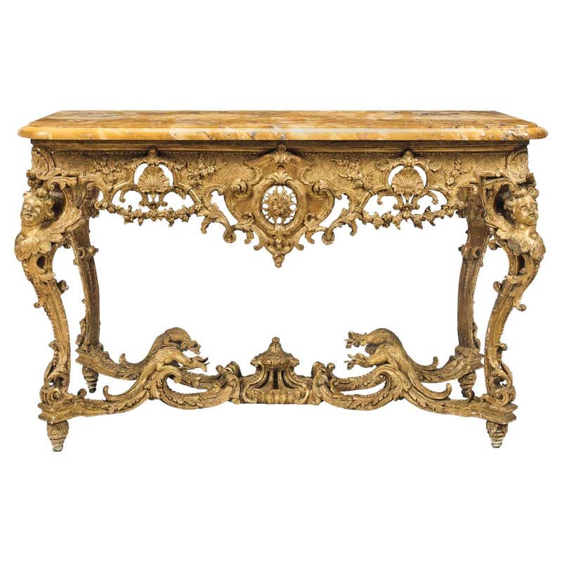 French 18th Century Regence Period Giltwood Console For Sale at 1stDibs