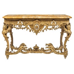 Used 18th Century Régence Period Giltwood and Sienna Marble Console, circa 1720-1725