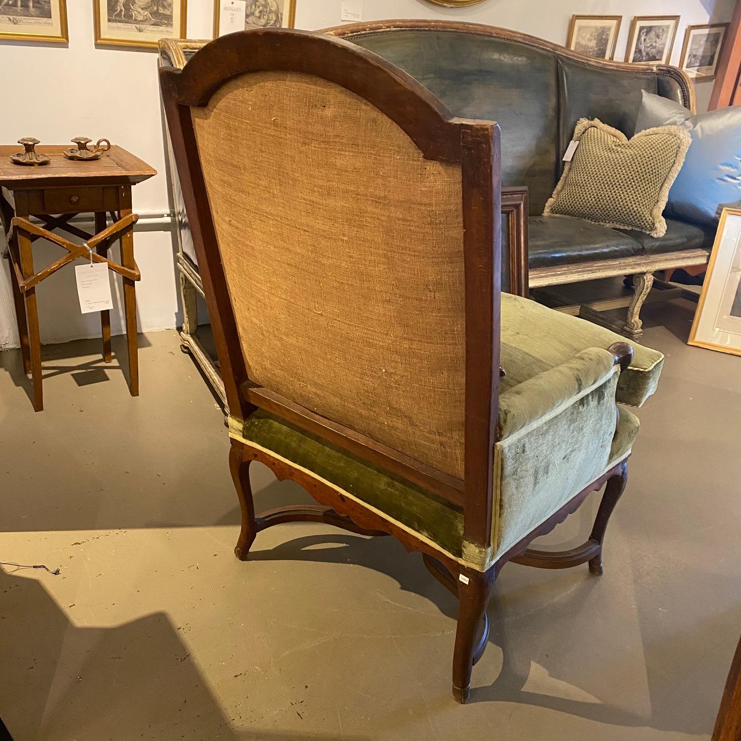 French 18th Century Regence Period Walnut Armchair For Sale